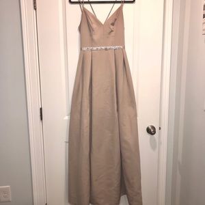 Oleg Cassini ball gown with jewel sash